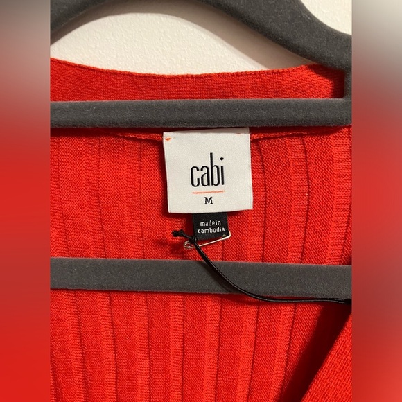 CAbi Passage v-neck Cardigan in Molten Lava Womens Size Medium NWT - Picture 3 of 13